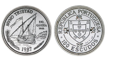 100 Escudos Portugal Nuno Tristao 1987 Bu