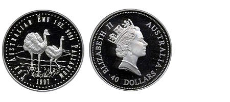 40 Dollar Australia Emu Palladium 1997 Proof